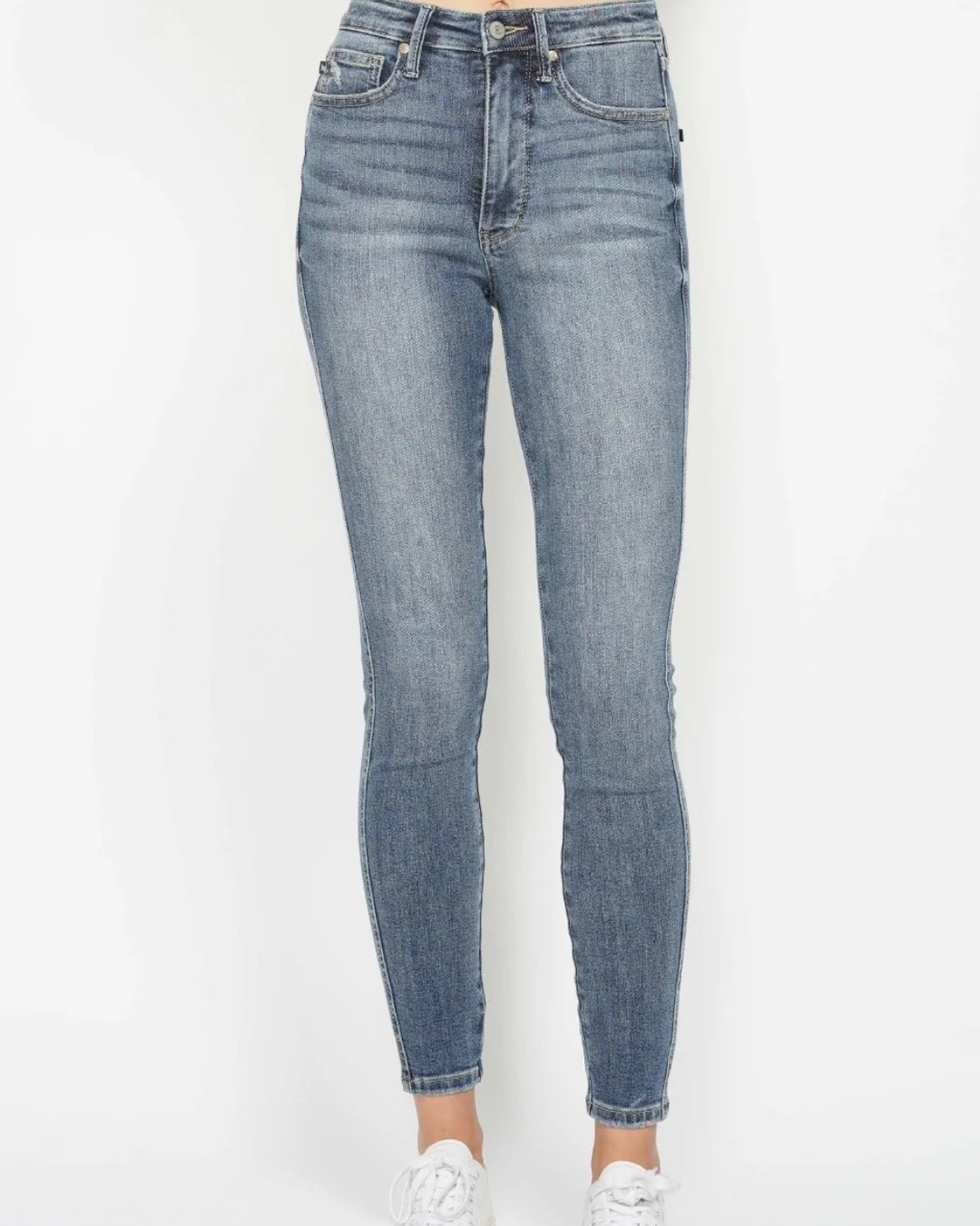 Judy Blue Full Size Tummy Control Contrast Wash Skinny Jeans